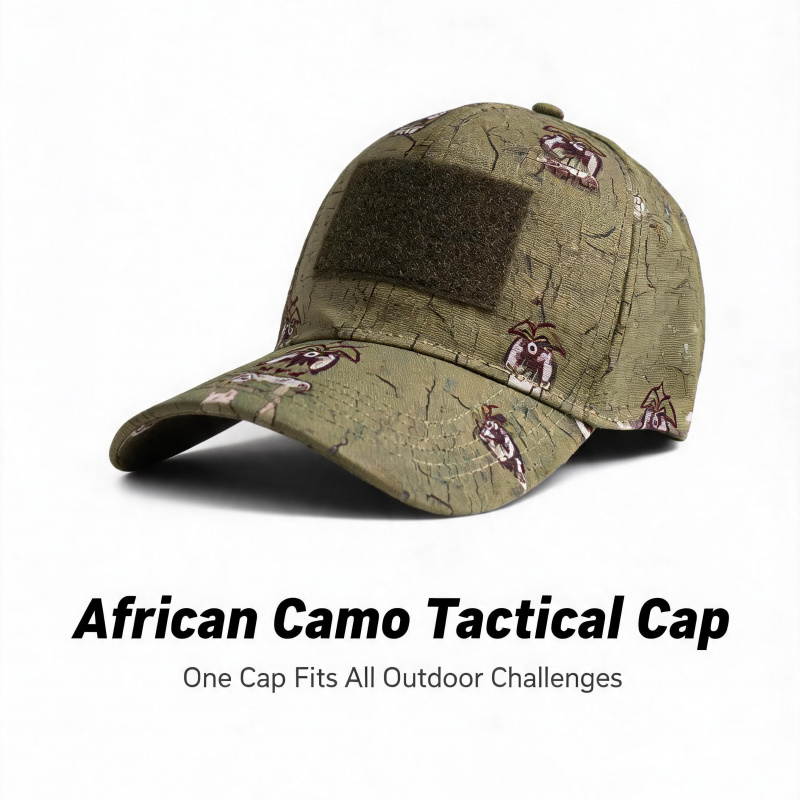 Baseball Cap Structured - New Adjustable Velcro Duckbill Cap African