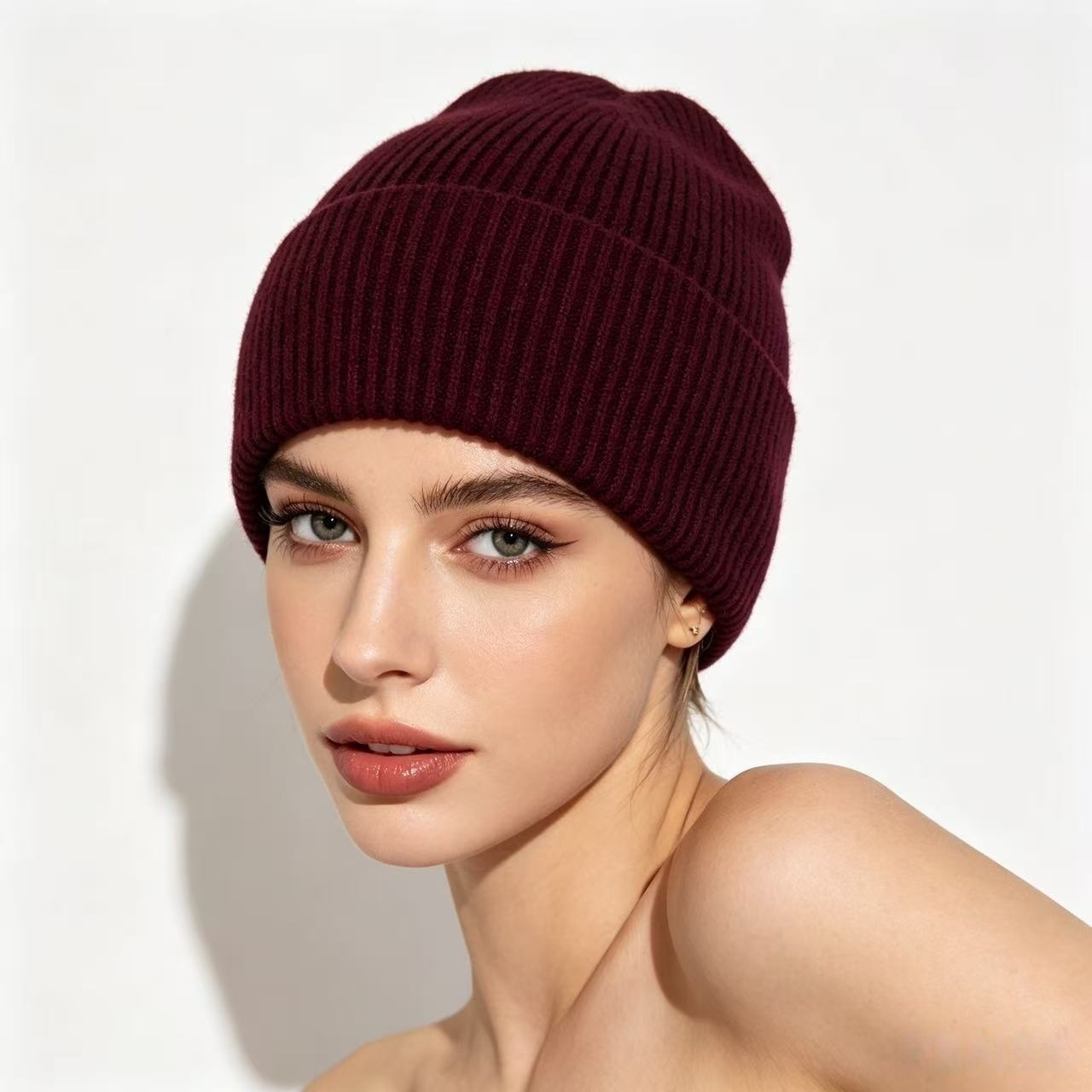 Navy Blue Ribbed Knit Thermal  - Beanie Cuffed Knit incelemesi ve fiyatı