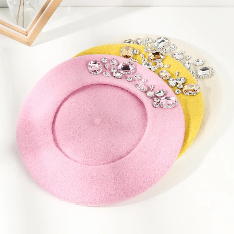 Stunning Rhinestone Wool Beret - Beret French Wool incelemesi ve fiyatı