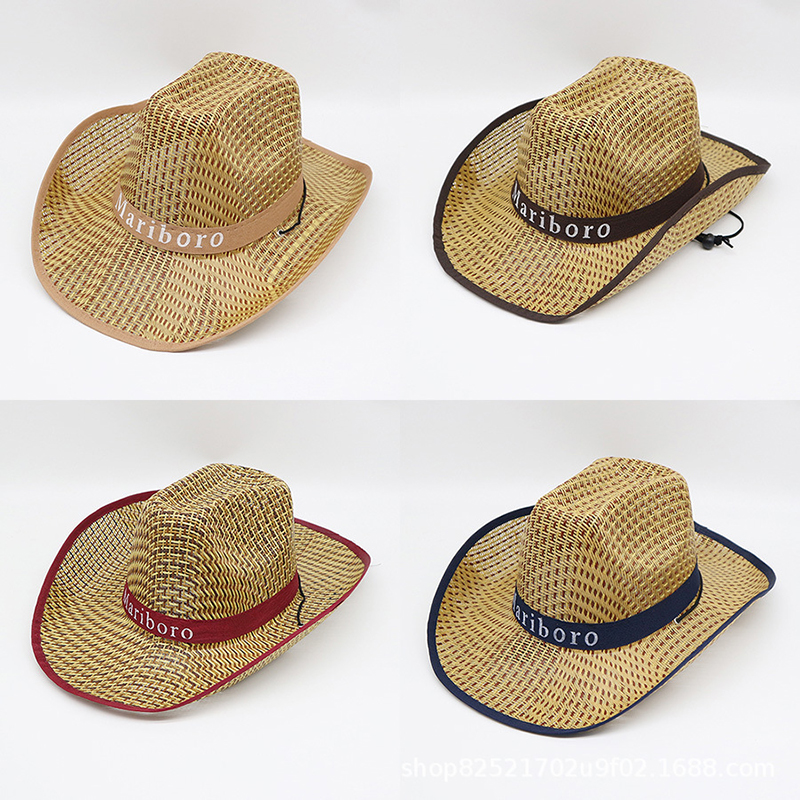 Men Retro Western Cowboy Summe - Cowboy Hat Straw incelemesi ve fiyatı