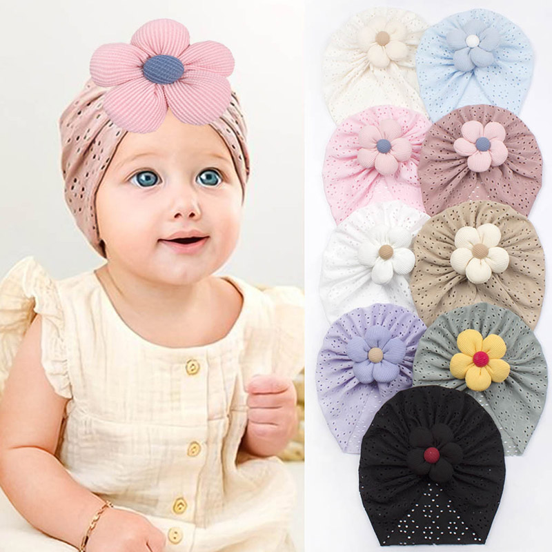 3D Flower Baby Turban Cap Summ - Dad Hat Cotton incelemesi ve fiyatı