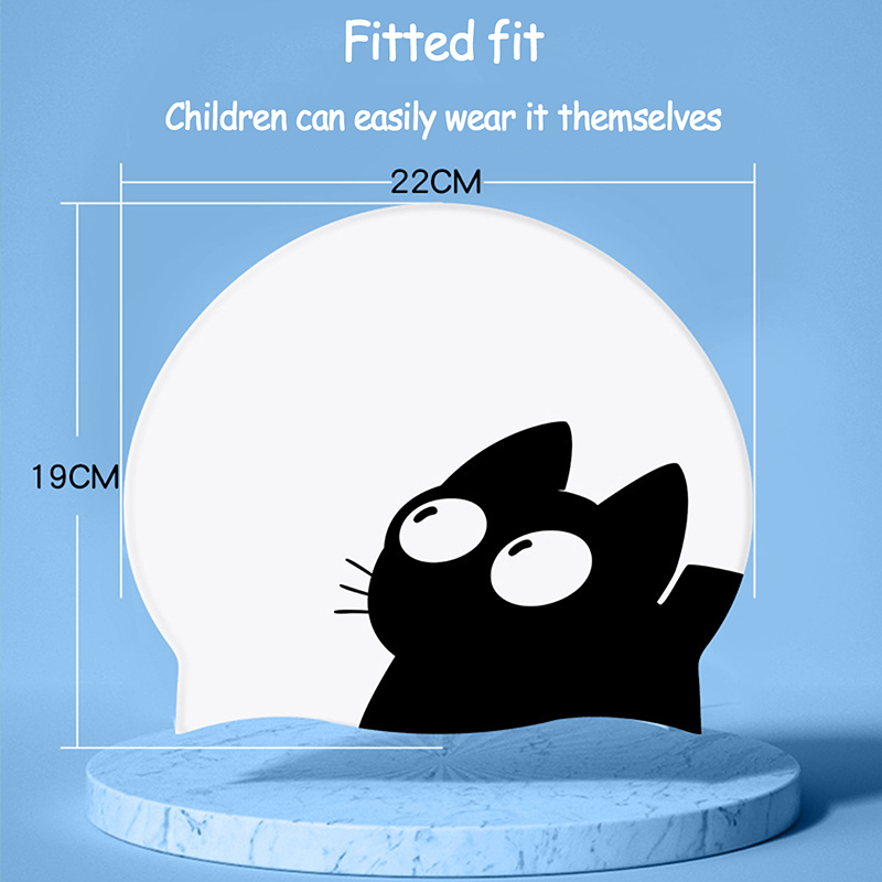Cute Cat Swimming Cap For Long - Swim Hat Silicone incelemesi ve fiyatı