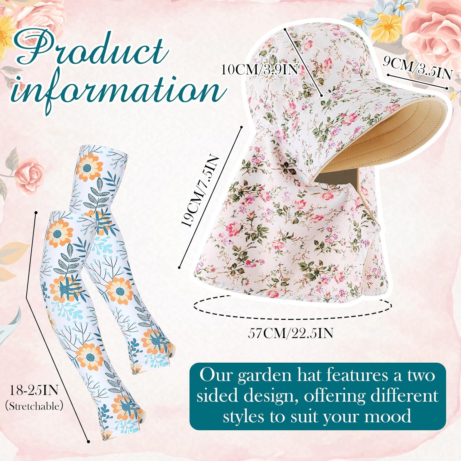 2 Pcs Floral Garden Hat for Wo - Sun Hat Wide Brim incelemesi ve fiyatı