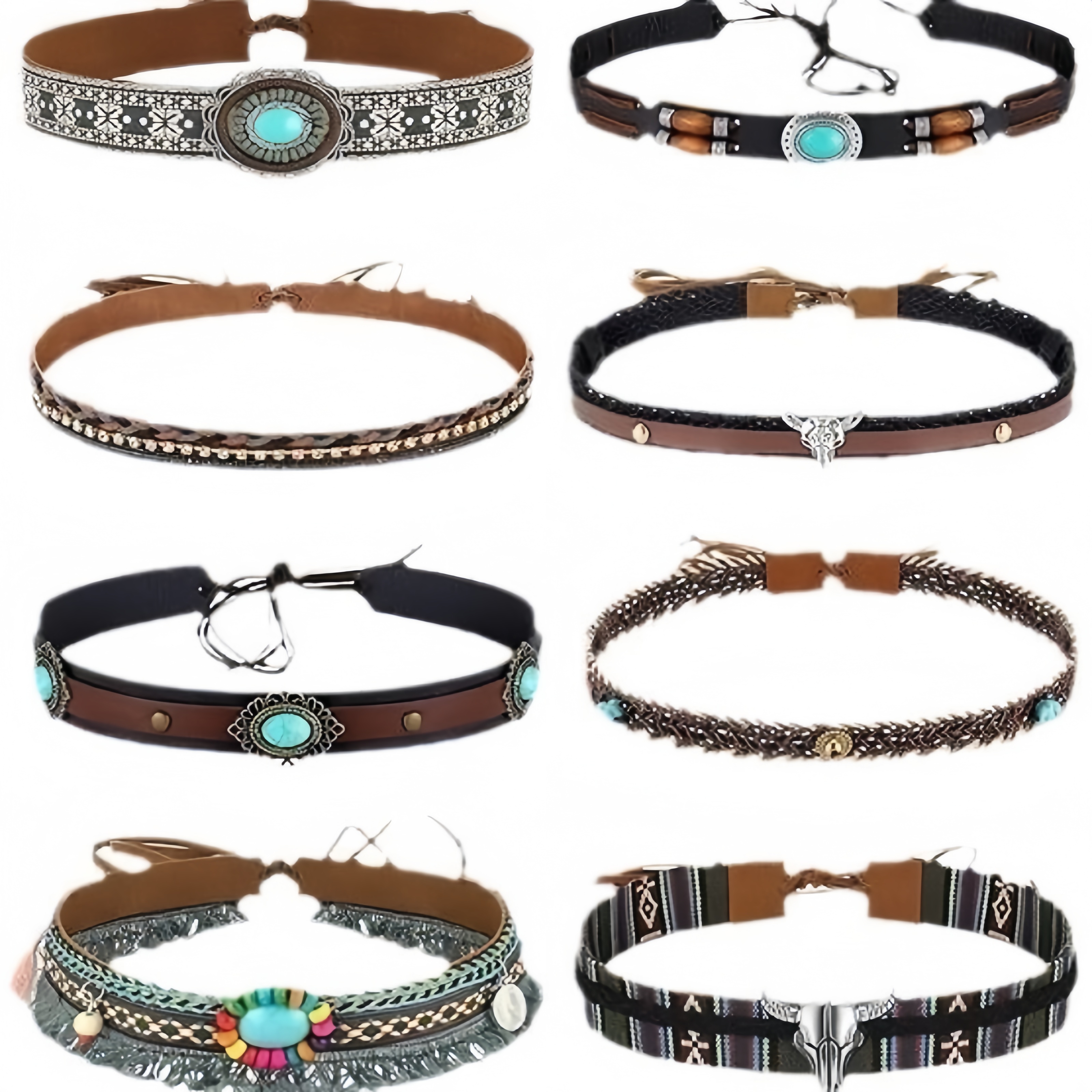 Retro Ethnic Style Belt, Headb - Cowboy Hat Straw incelemesi ve fiyatı