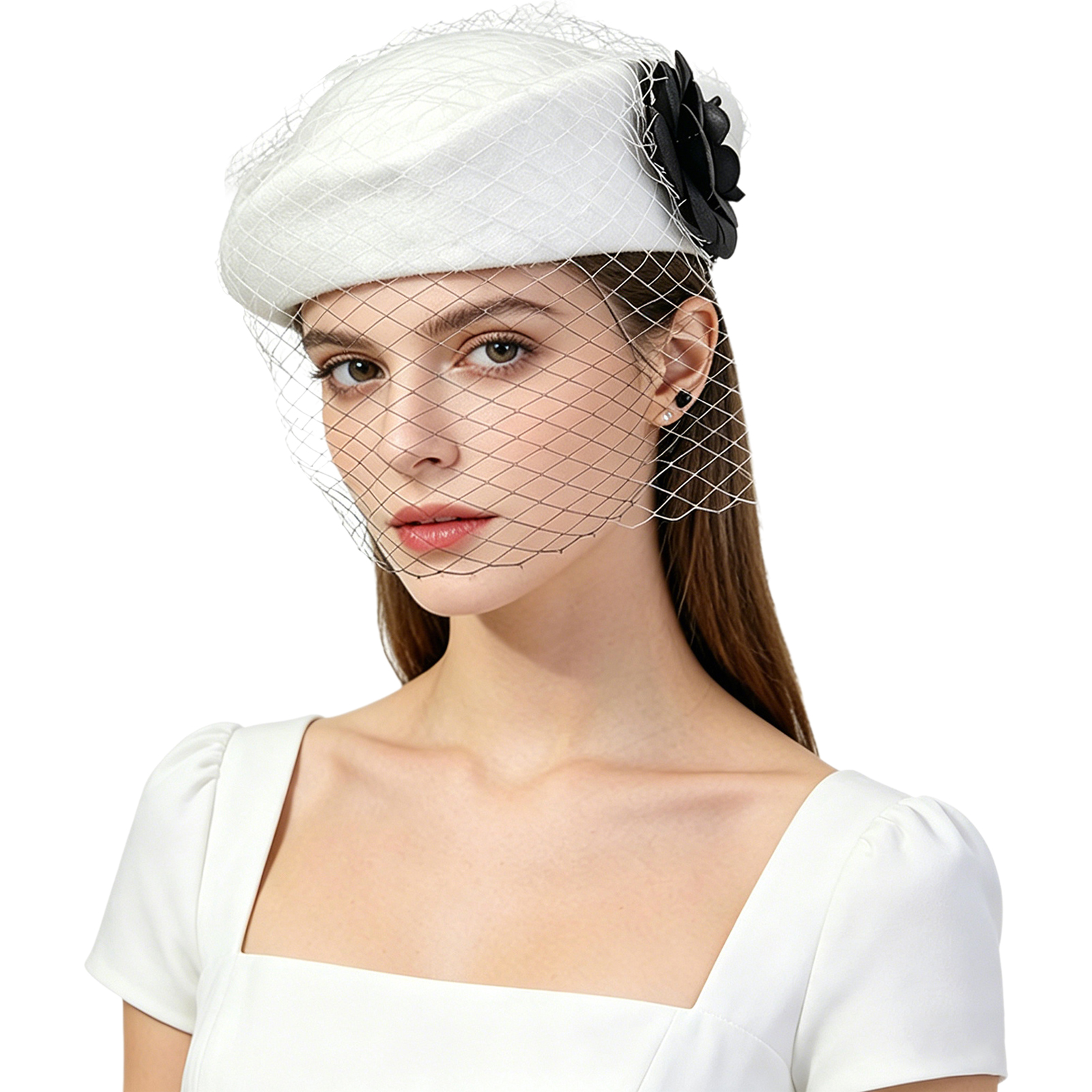 Vintage Artificial Flower Brid - Beret French Wool incelemesi ve fiyatı