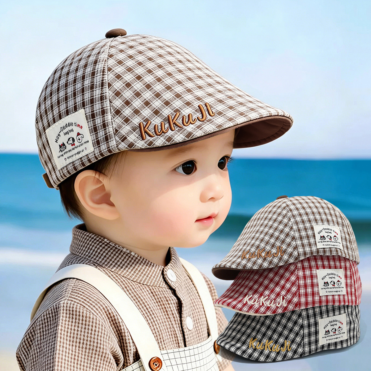 Fashion Children Checkered Ber - Visor Sun Hat incelemesi ve fiyatı