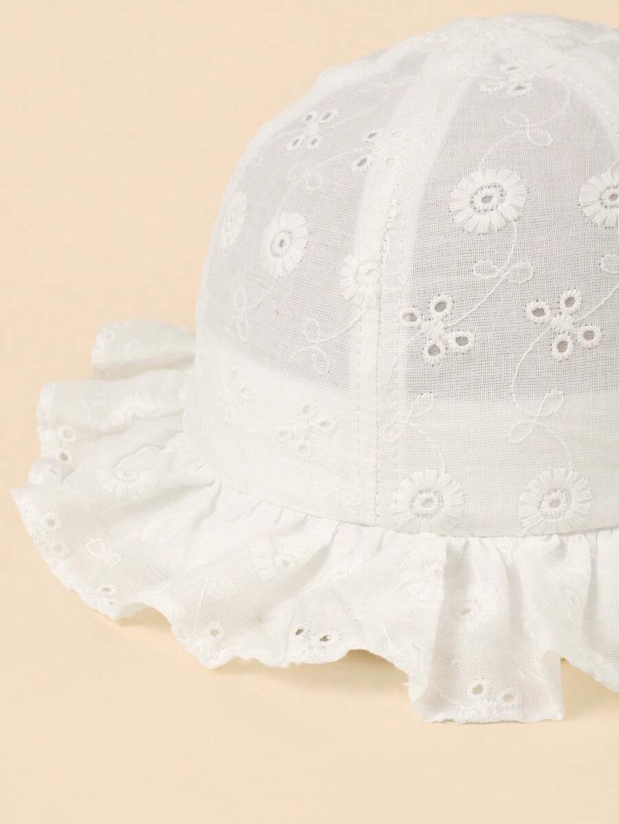 White Floral Embroidery Bucket - Bucket Hat Cotton incelemesi ve fiyatı