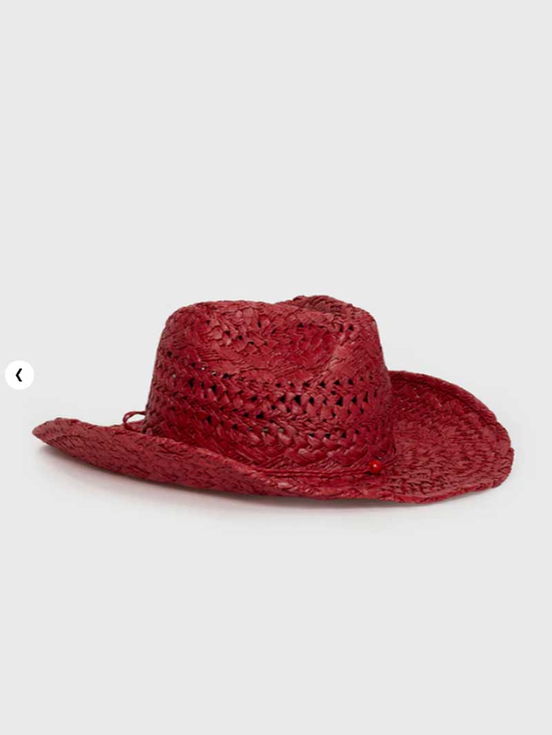 Cowboy hat red hand-painted su - Cowboy Hat Straw incelemesi ve fiyatı