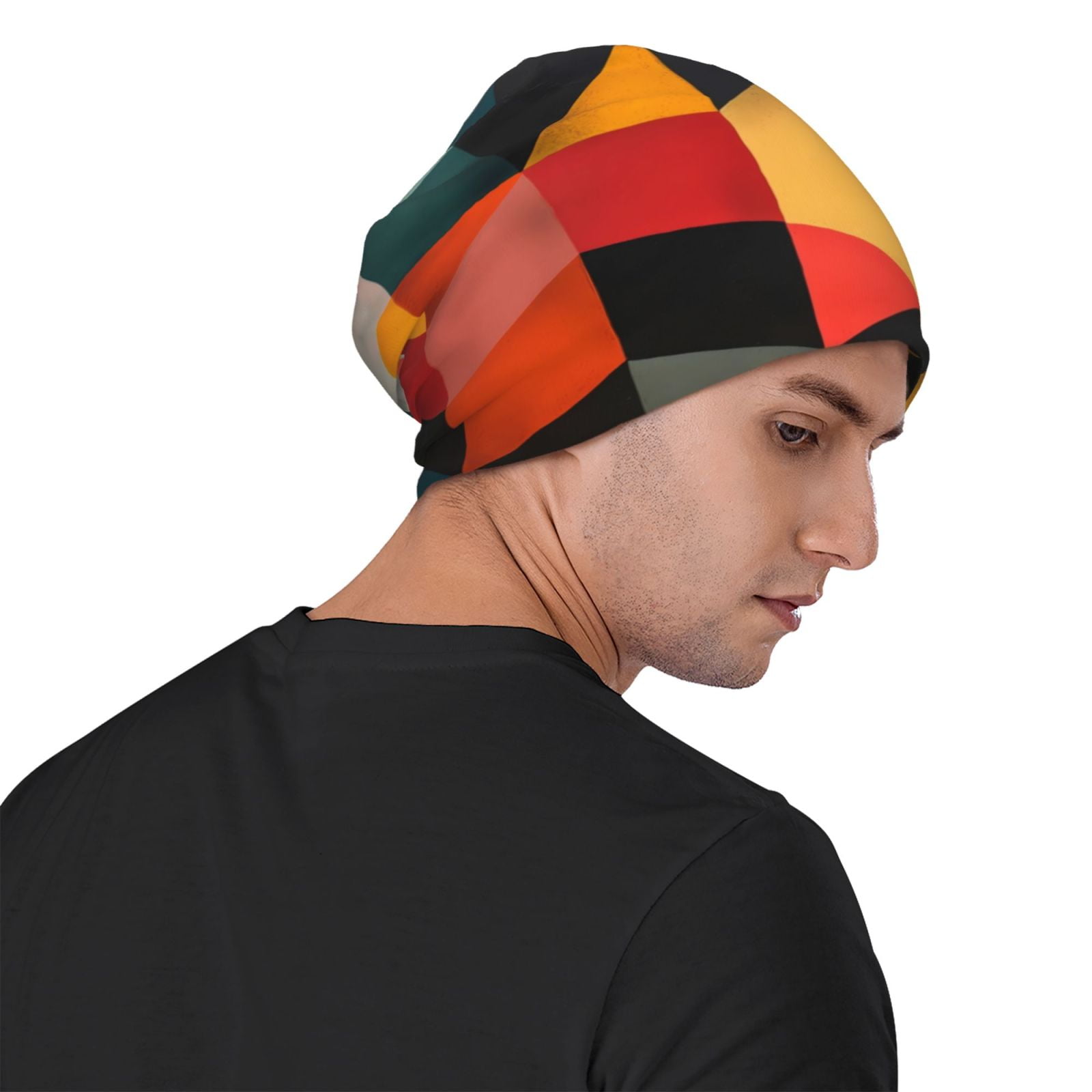 Geometric Cube Pattern Art Pri - Beanie Cuffed Knit incelemesi ve fiyatı