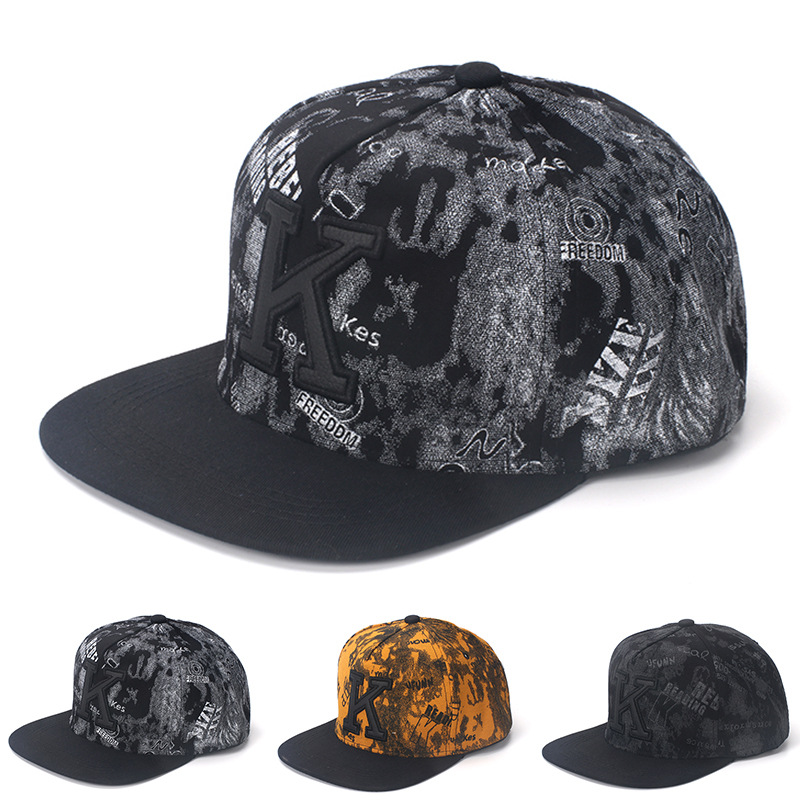 K Letter Hip Hop Baseball Caps - Snapback Hat Flat incelemesi ve fiyatı