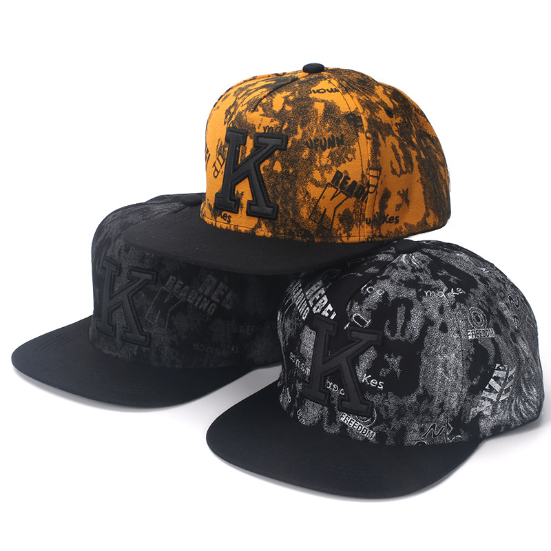 K Letter Hip Hop Baseball Caps - Snapback Hat Flat incelemesi ve fiyatı